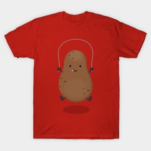 Cute happy potato jumping rope cartoon T-Shirt